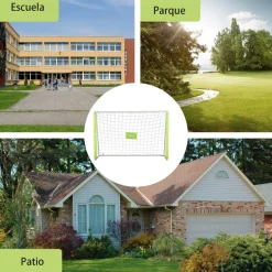 Homcom - Portería de fútbol 186x62x123 cm Blanco