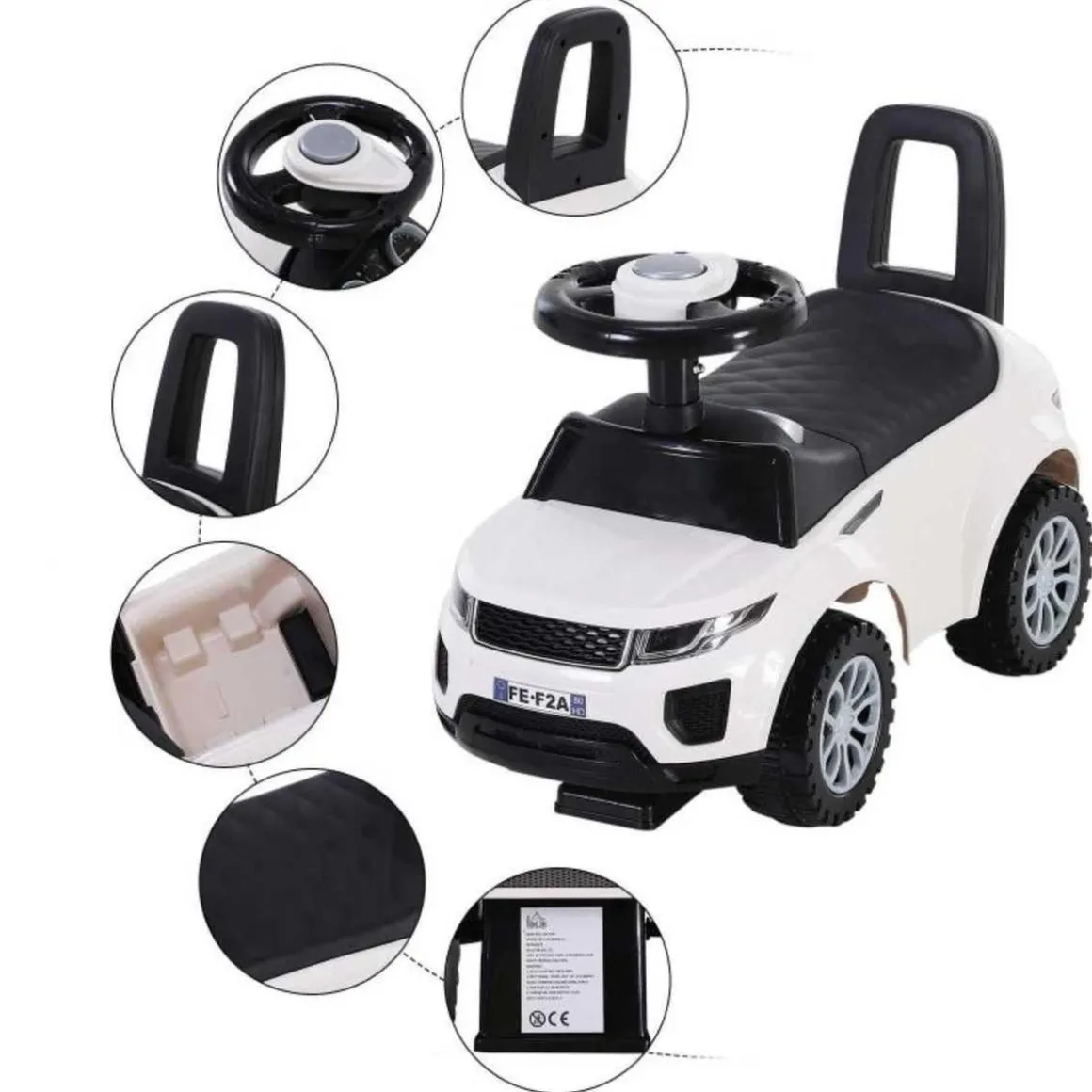 Homcom - Quad Correpasillos sin Pedales Blaco HomCom