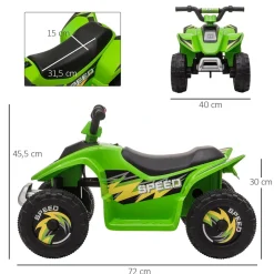 Homcom - Quad Eléctrico Batería 6V Verde