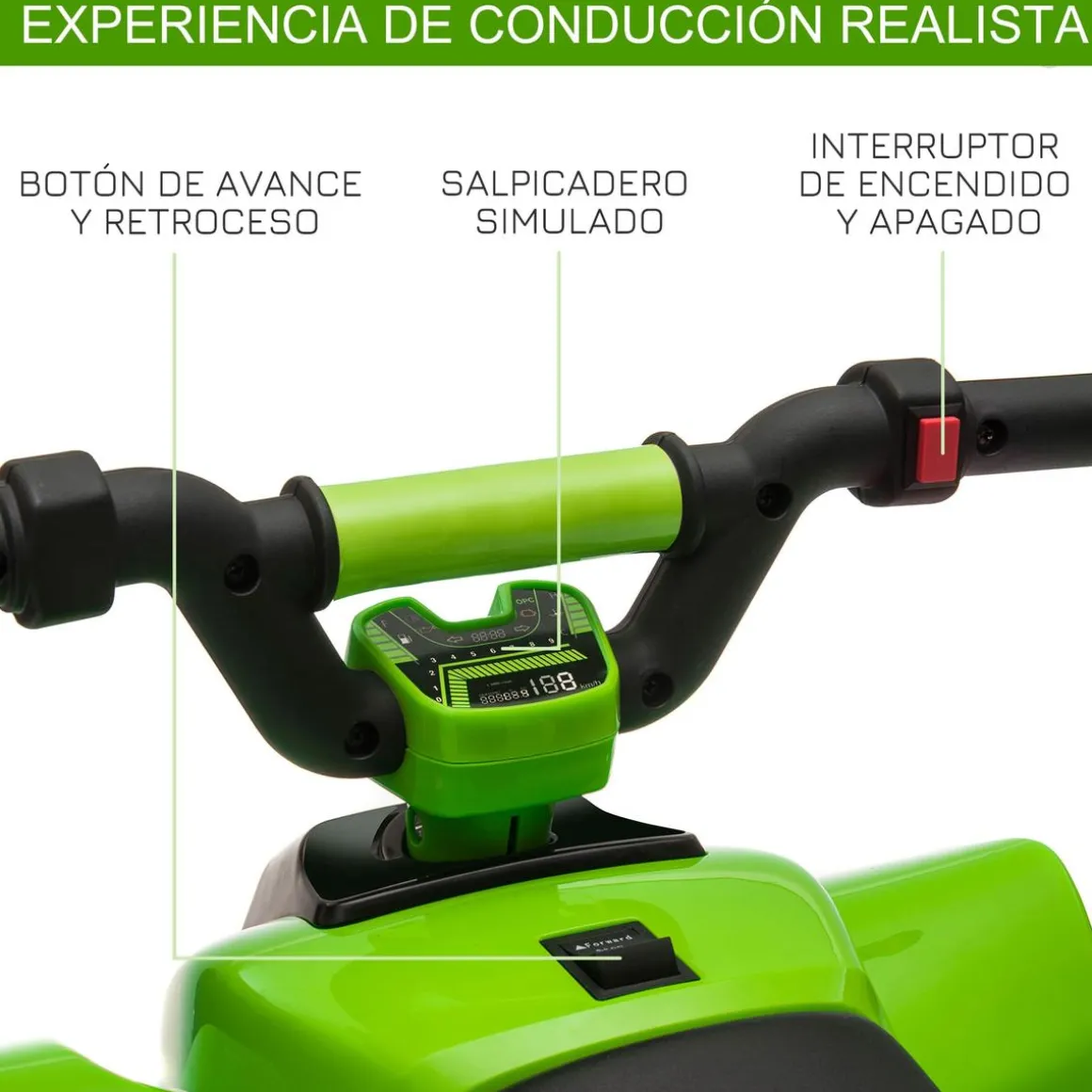 Homcom - Quad Eléctrico Batería 6V Verde