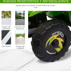 Homcom - Quad Eléctrico Batería 6V Verde