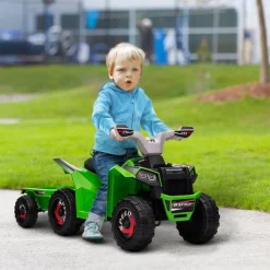 Homcom - Quad eléctrico con remolque