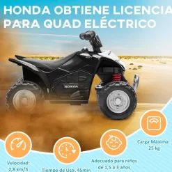 Homcom - Quad eléctrico Honda Negro