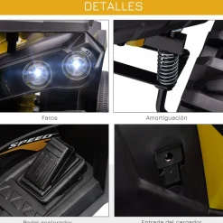 Homcom - Quad eléctrico 12V amarillo