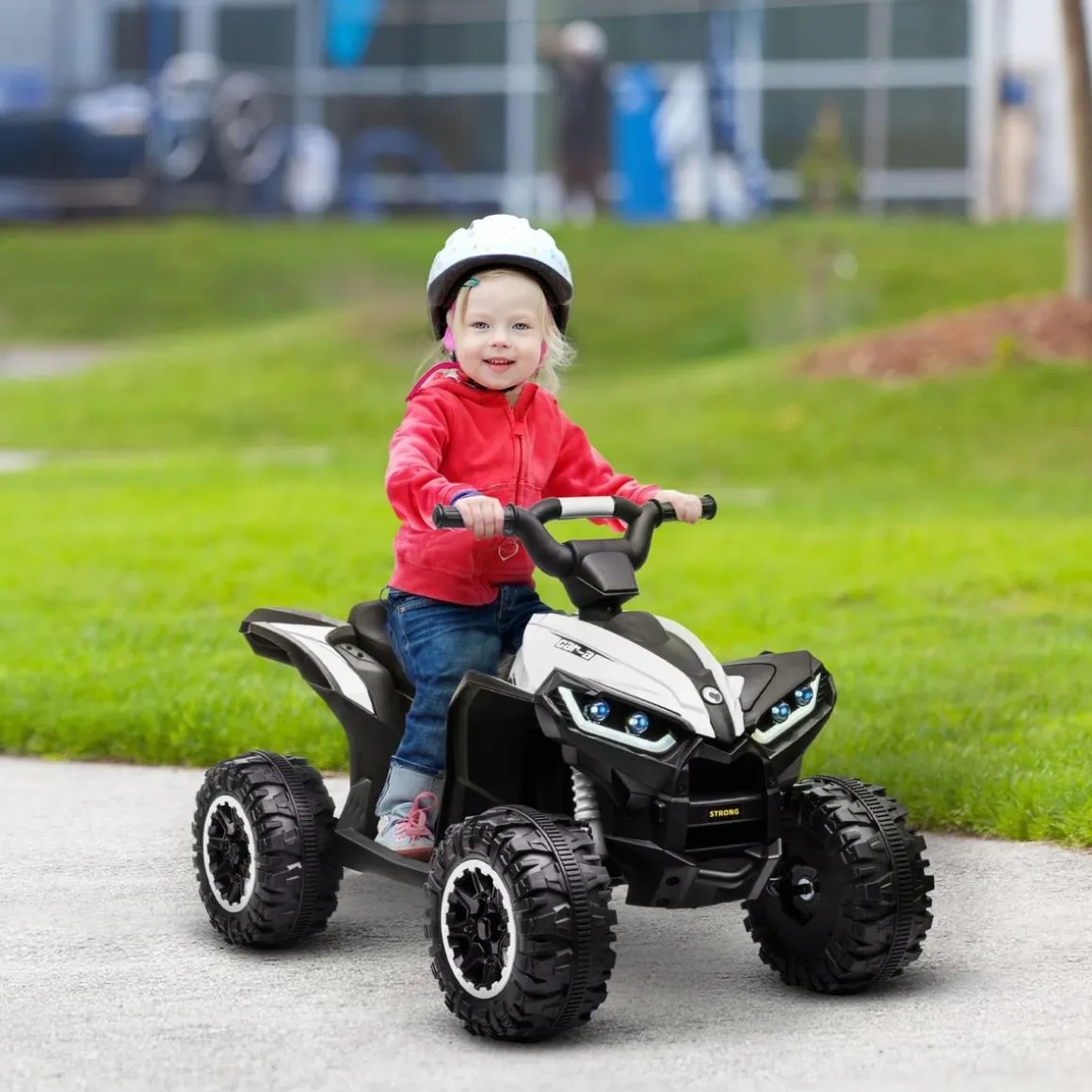 Homcom - Quad eléctrico 12V blanco