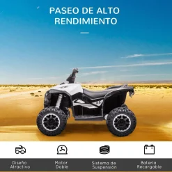 Homcom - Quad eléctrico 12V blanco
