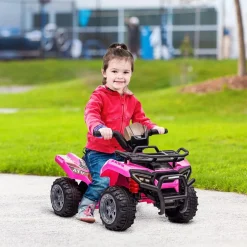 Homcom - Quad eléctrico 6V rosa