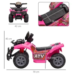 Homcom - Quad eléctrico 6V rosa