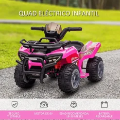 Homcom - Quad eléctrico 6V rosa