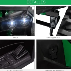 Homcom - Quad eléctrico 12V verde