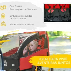 Homcom - Remolque para bicicleta Rojo