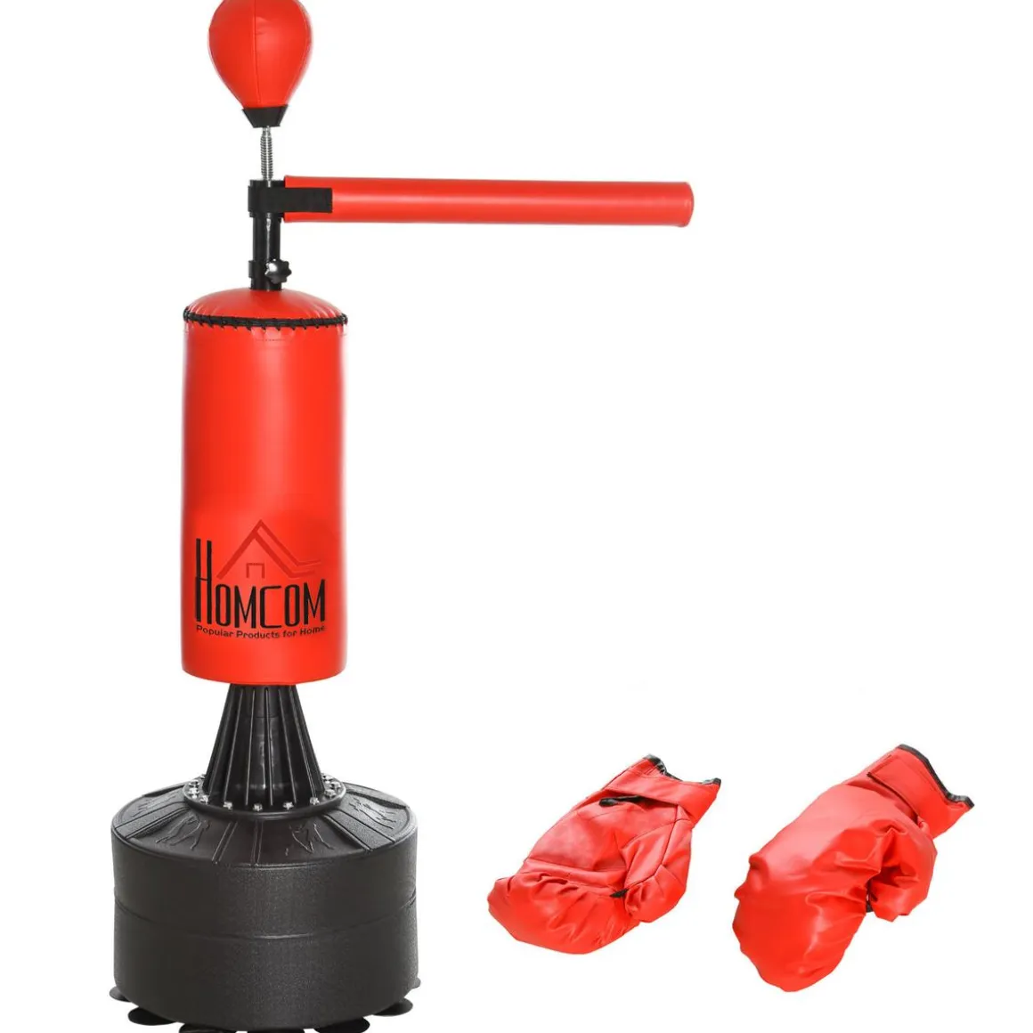 Homcom - Saco de boxeo de pie con brazo giratorio