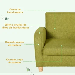 Homcom - Sillón infantil Verde