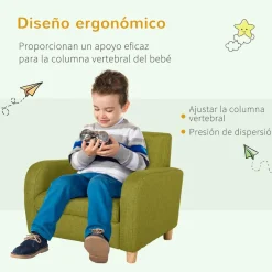 Homcom - Sillón infantil Verde