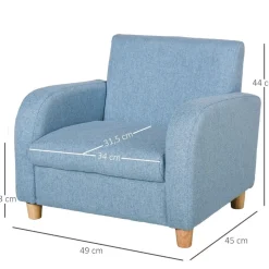 Homcom - Sillón tela infantil Azul