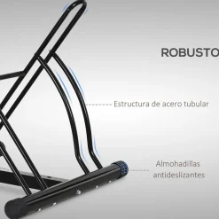 Homcom - Soporte de estacionamiento 2 bicicletas Negro