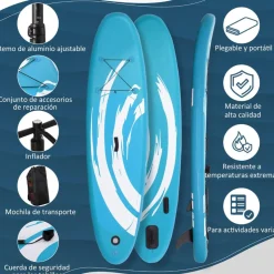 Homcom - Tabla de paddle surf hinchable Azul