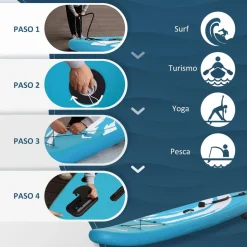 Homcom - Tabla de paddle surf hinchable Azul