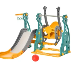 Homcom - Tobogán infantil con columpio