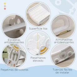 Homcom - Tobogán infantil gris