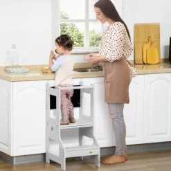 Homcom - Torre aprendizaje 2 en 1 madera Gris