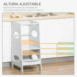 Homcom - Torre de aprendizaje madera Gris