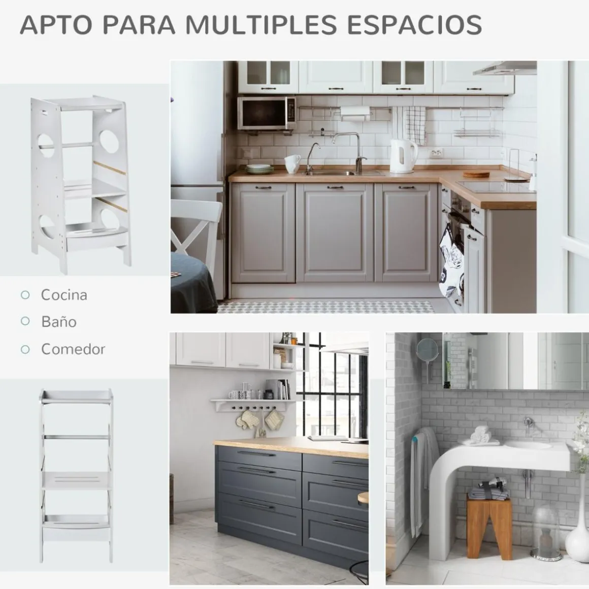 Homcom - Torre de aprendizaje madera Gris