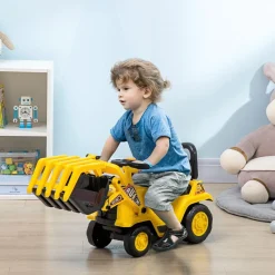 Homcom - Tractor correpasillos sin pedales amarillo