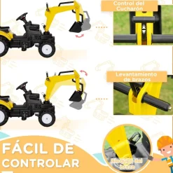 Homcom - Tractor Excavadora a pedales