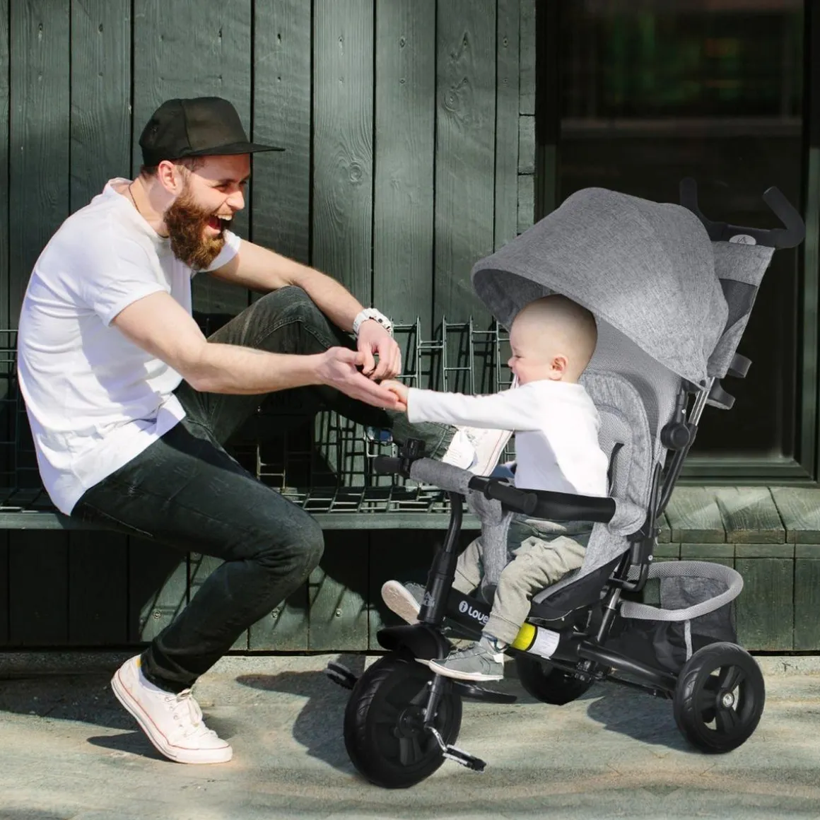 Homcom - Triciclo evolutivo Gris