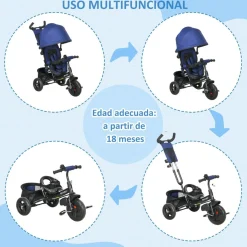 Homcom - Triciclo evolutivo Azul