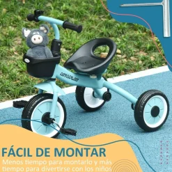 Homcom - Triciclo infantil Azul