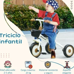 Homcom - Triciclo infantil Beige