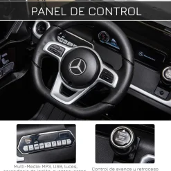 Homcom - Vehículo batería con mando Mercedes Negro