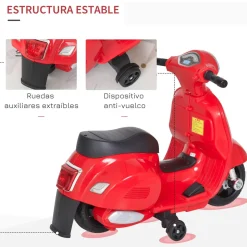 Homcom - Vespa roja Vehículo de batería