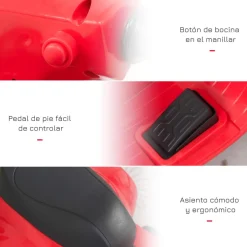 Homcom - Vespa roja Vehículo de batería