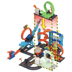 Hot Wheels - Ataque del cocodrilo: Pista para coches con lanzador y vehículo ㅤ