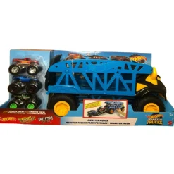 Hot Wheels - Camión transportador de Monster Trucks