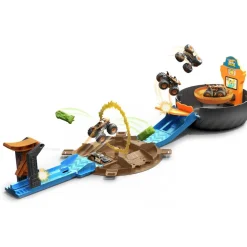 Hot Wheels - Playset neumáticos para acrobacias Monster Trucks