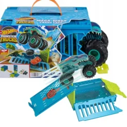 Hot Wheels - Vehículo Hot Wheels Monster Truck 1:24 con jaula de choque gigante
