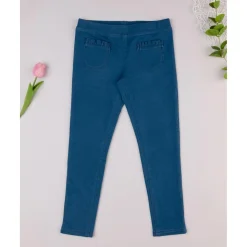 Jegging niña azul denim con bolsillos