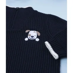 Jersey bebé azul con perrito bordado