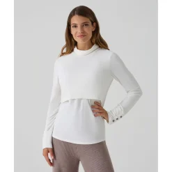 Jersey de lactancia blanco de cuello alto