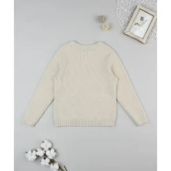 Jersey de niño beige con bolsillo