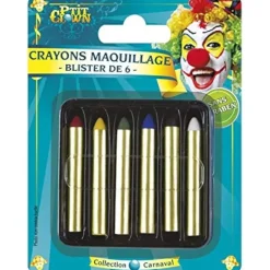 Juego de 6 lápices maquillaje colores surtidos lavables ㅤ