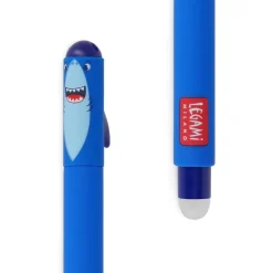 Legami - Bolígrafo de gel borrable con punta de 0,7 mm, tinta azul y tema de tiburón ㅤ