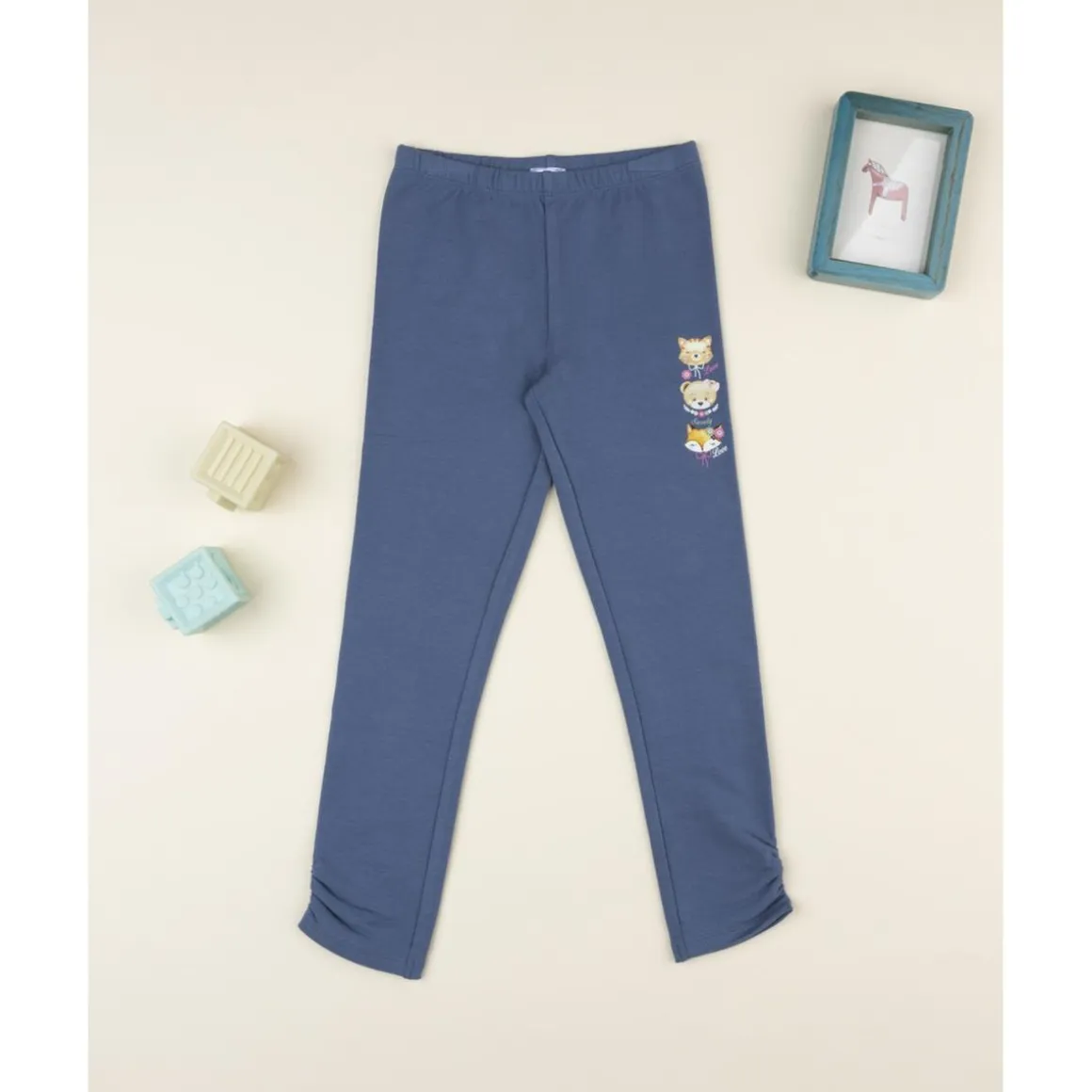 Leggings niña azul con estampado