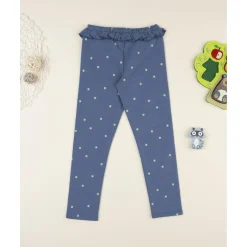 Leggings niña azules con topos