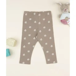 Leggings niña marrones con flores
