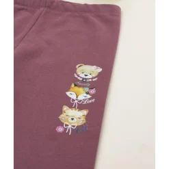 Leggings niña rosa antiguo con estampado animal